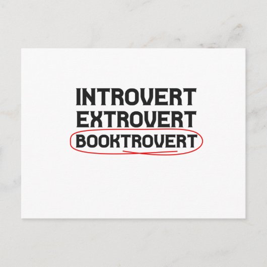 Carte Postale Introvert Extrovert Booktrovert Funny Book lovers (Devant)
