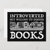 Carte Postale Introverted Mais Prêt À Discuter Des Livres (Devant / Derrière)