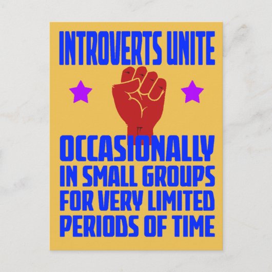 Carte Postale introvertis unir (Devant)