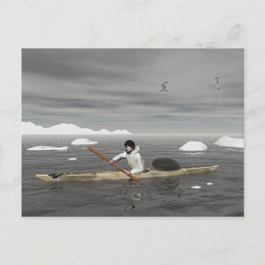 Carte Postale Inuit Kayak (Devant)