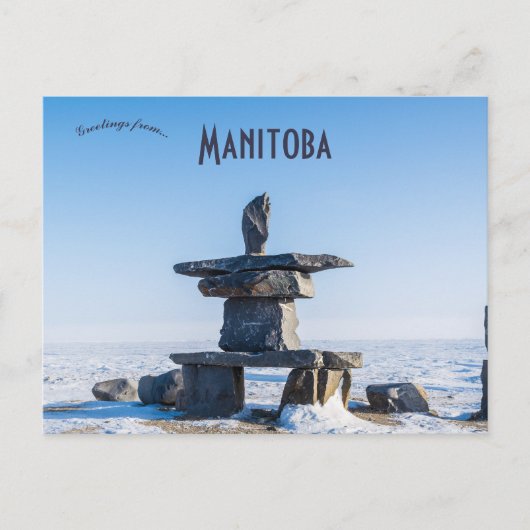 Carte Postale Inukshuk à Churchill Manitoba Canada (Devant)
