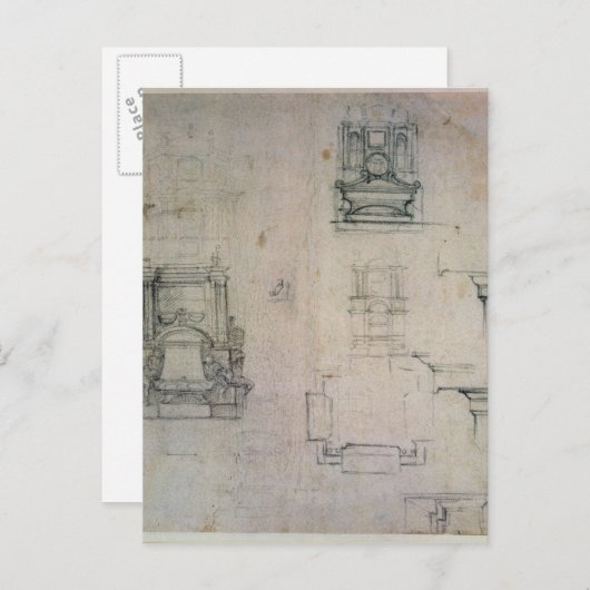 Carte Postale Inv. 1859 6-25-545. R. Conception pour tombes (Devant / Derrière)