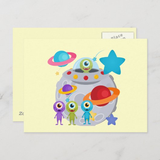 Carte Postale Invasion Alien (Devant / Derrière)