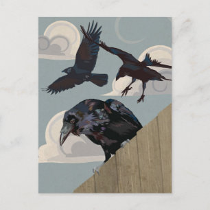 Carte Postale Invasion du corbeau
