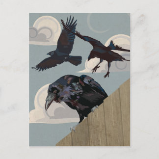 Carte Postale Invasion du corbeau