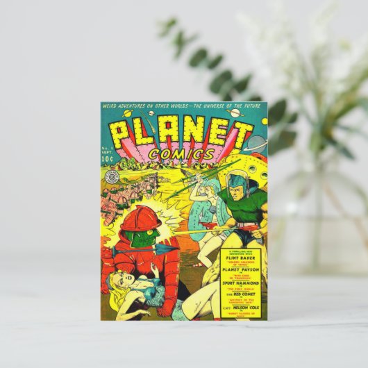 Carte Postale Invasion spatiale de l'armée de robots (Debout devant)