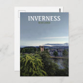 Carte Postale Inverness, Ecosse, Royaume-Uni vue du soir (Devant / Derrière)