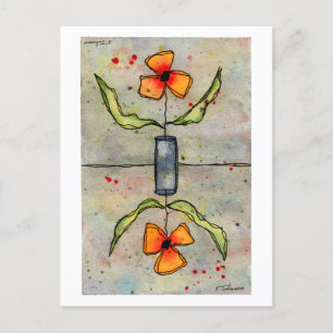 Carte postale Inverse Flower Watercolor