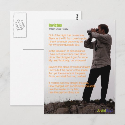 Carte Postale Invictus (Devant / Derrière)