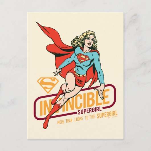 Carte Postale Invincible Supergirl Retro Graphic (Devant)