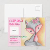 CARTE POSTALE INVITACIÓN DE CUMPLEAÑOS - DULCE ROXI CON FOTO (Devant / Derrière)