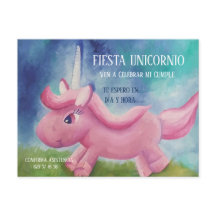 INVITACIÓN DE CUMPLEAÑOS - FIESTA UNICORNIO