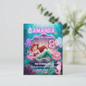 Carte Postale invitacion de Sirena Ariel brillante (Debout devant)