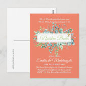 Carte Postale Invitaciones De Boda Baratas HOJAS Modernas (Devant / Derrière)