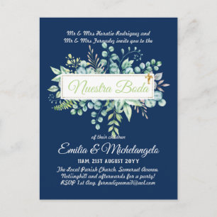 Carte Postale Invitaciones De Boda Baratas HOJAS Modernas