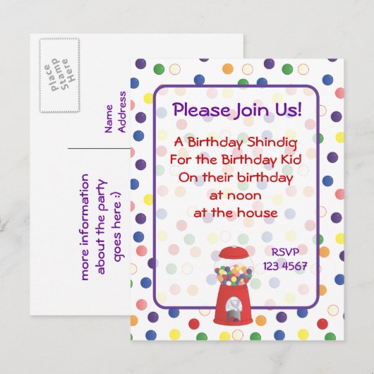 Carte Postale Invitation (Devant / Derrière)