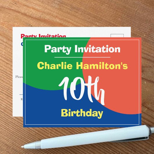 Carte postale Invitation 10e anniversaire