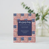 Carte postale Invitation 4 juillet (Debout devant)