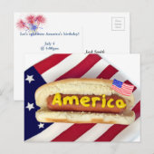 Carte Postale invitation 4 juillet (Devant / Derrière)