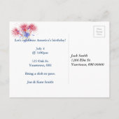 Carte Postale invitation 4 juillet (Dos)