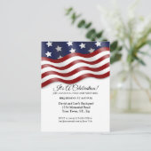 Carte Postale Invitation 4 juillet Rouge Blanc Bleu Drapeau (Debout devant)