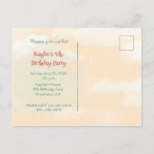 Carte postale Invitation 4th Birthday (Dos)