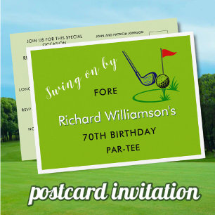 CARTE POSTALE INVITATION 70 ANS GOLF SUR MESURE