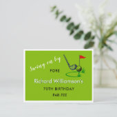 CARTE POSTALE INVITATION 70 ANS GOLF SUR MESURE (Debout devant)