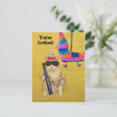 Carte Postale Invitation à Anniversaire avec Pinata ! (Debout devant)
