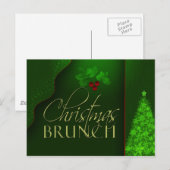 Carte Postale Invitation à Brunch de Noël personnalisé (Devant / Derrière)