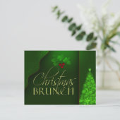 Carte Postale Invitation à Brunch de Noël personnalisé (Debout devant)