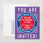 Carte Postale Invitation à la 4e fête d'anniversaire de l'enfant (Devant / Derrière)