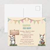 Carte Postale Invitation à la chasse aux oeufs de Pâques (Devant / Derrière)