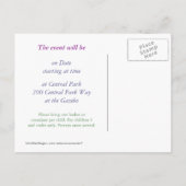 Carte Postale Invitation à la chasse aux oeufs de Pâques (Dos)