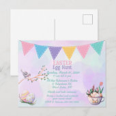 Carte Postale Invitation à la chasse aux oeufs de Pâques (Devant / Derrière)