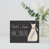 Carte Postale Invitation à la douche noire et blanche (Debout devant)