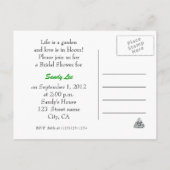 Carte Postale invitation à la douche nuptiale, damas vert (Dos)