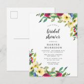 Carte Postale Invitation à la douche nuptiale fleurie du printem (Devant / Derrière)