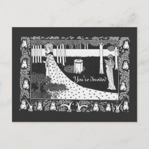 Carte Postale Invitation à la douche nuptiale Mariage de Beardsl