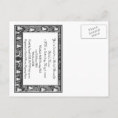 Carte Postale Invitation à la douche nuptiale Mariage de Beardsl (Dos)