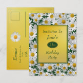 Carte Postale Invitation à la fête d'anniversaire de la jolie Da (Devant / Derrière)