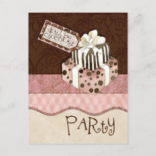 Carte Postale Invitation à la fête d'anniversaire du gâteau au c