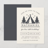 Carte Postale Invitation à la fête d'anniversaire Wigwam dans le (Devant / Derrière)