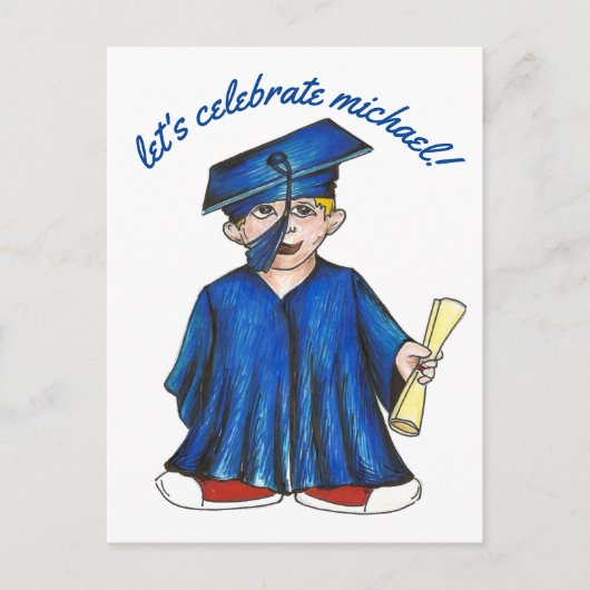 Carte Postale Invitation à la fête de célébration de la remise d (Devant)