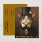 Carte Postale invitation à la fête de célibataire, invitation à  (Devant / Derrière)