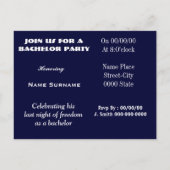 Carte Postale invitation à la fête de célibataire, invitation à (Dos)
