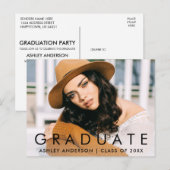 Carte Postale Invitation à la fête de fin d'études (Devant / Derrière)