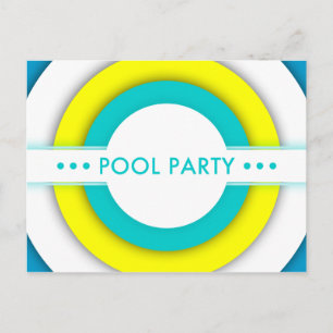 Carte Postale invitation à la fête de la piscine