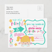 Carte Postale Invitation à la fête de l'aube pour filles mignonn (Devant / Derrière)