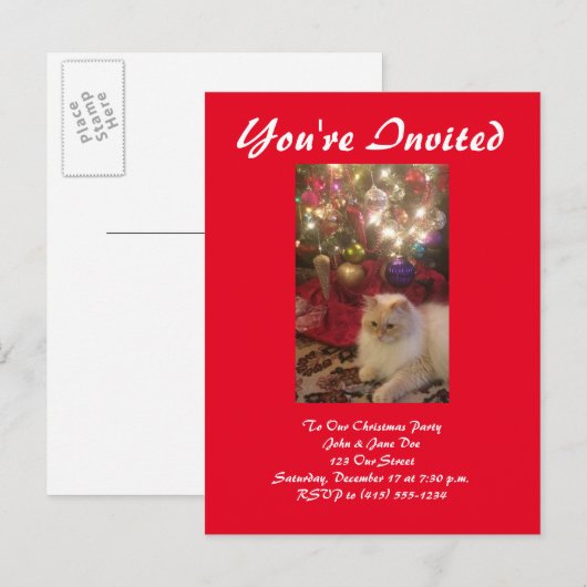 Carte Postale Invitation à la fête de Noël (Devant / Derrière)